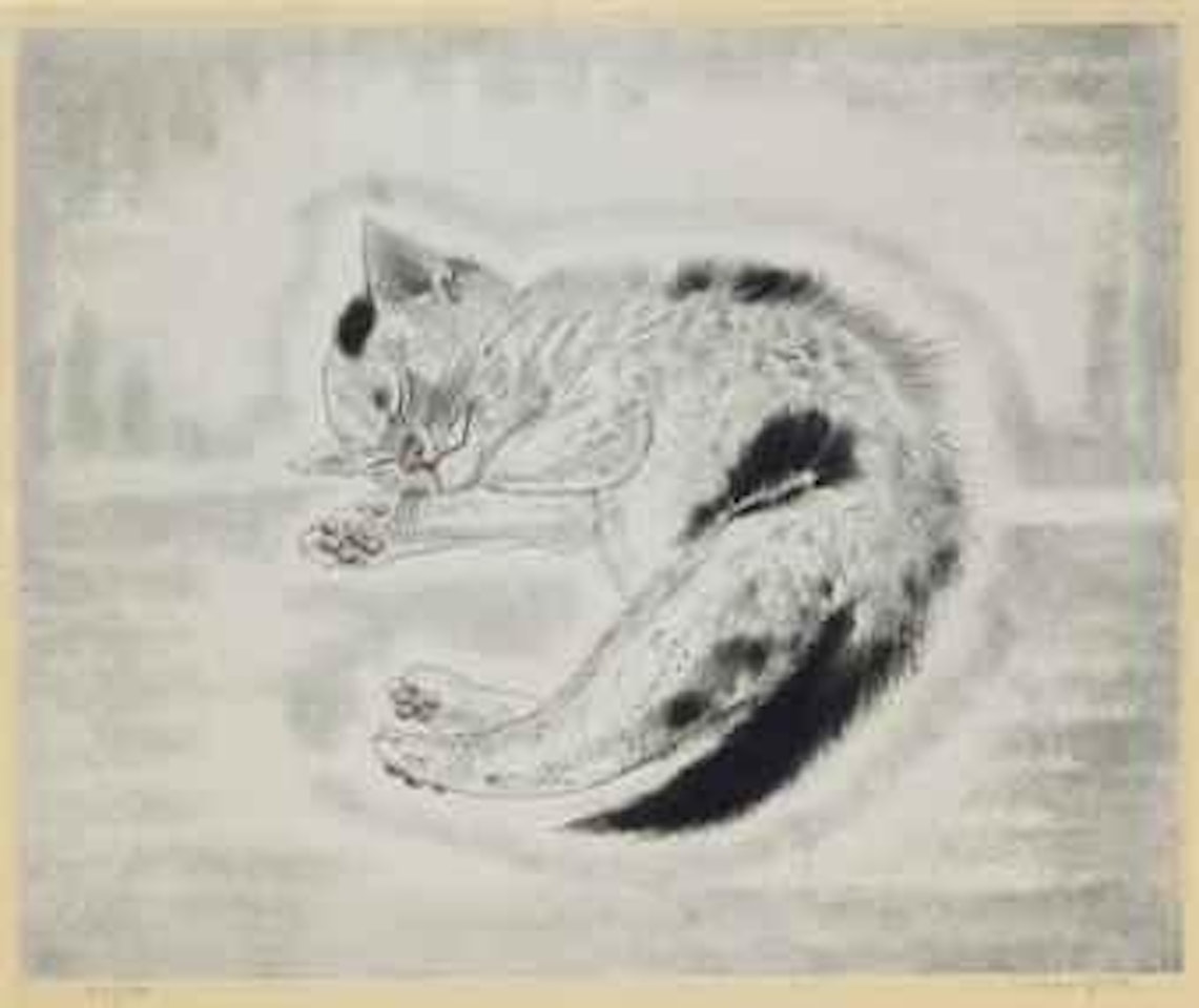 Les Chats: one plate by Leonard Tsuguharu Foujita