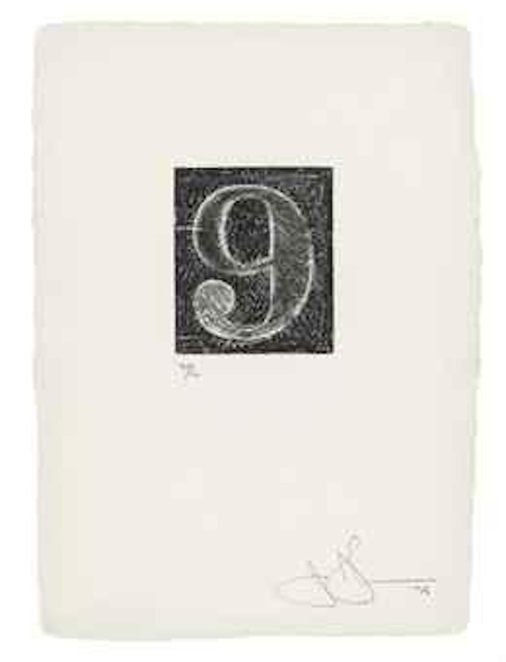 0-9 (A Set of Ten Numerals): two plates (ULAE 160, 165) by Jasper Johns