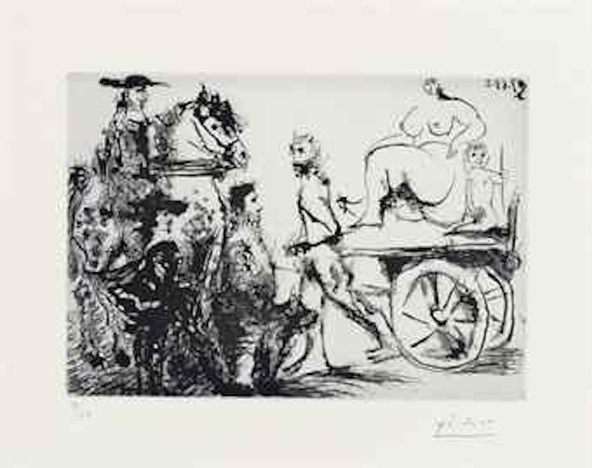 Don Quichotte, Sancho et un 'Mousquetaire', from La Série 347 (B. 1678; Ba. 1694) by Pablo Picasso