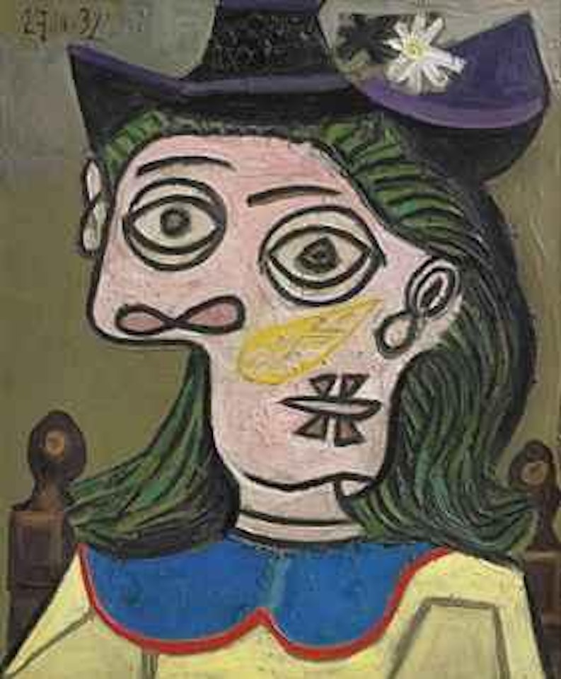 Tête de femme au chapeau mauve by Pablo Picasso