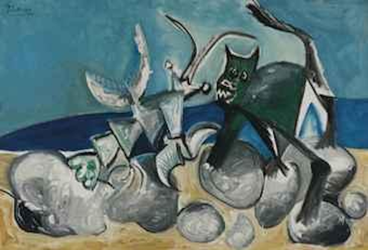 Homard et chat sur la plage by Pablo Picasso