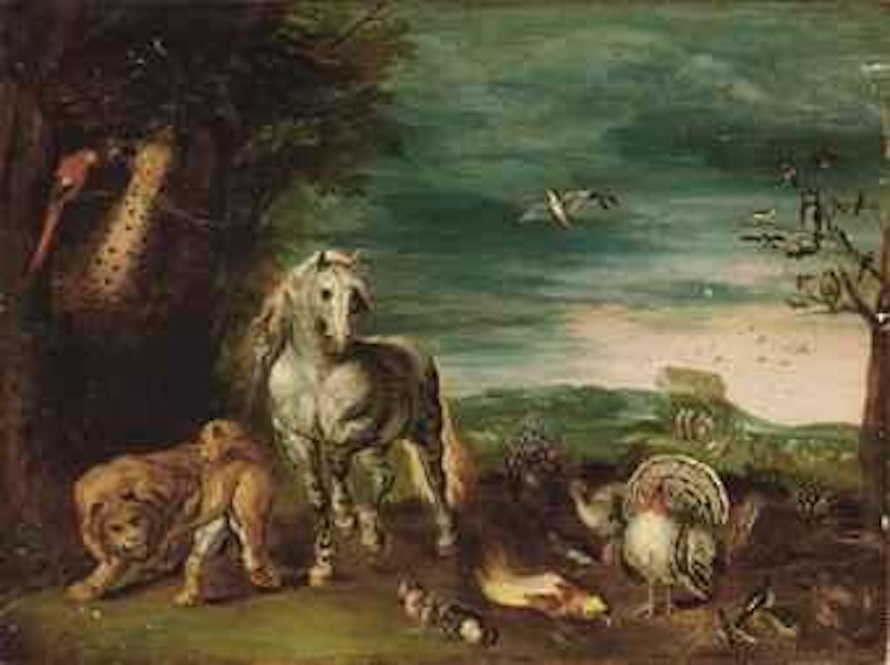 A paradise landscape with the animals leaving Noah's Ark by Jan Brueghel the Younger