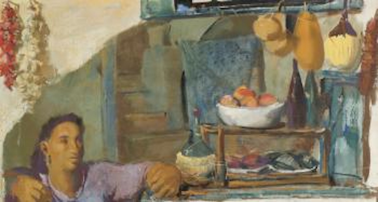 Sidewalk Shop, Capri by Alexander Evgenievich Yakovlev