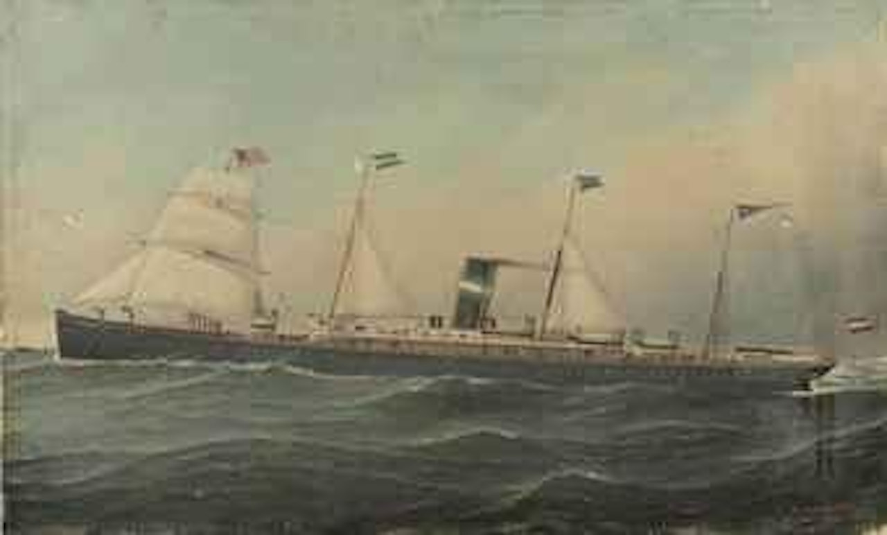 The steamer 'Veendam' of the Holland America line by Antonio Jacobsen