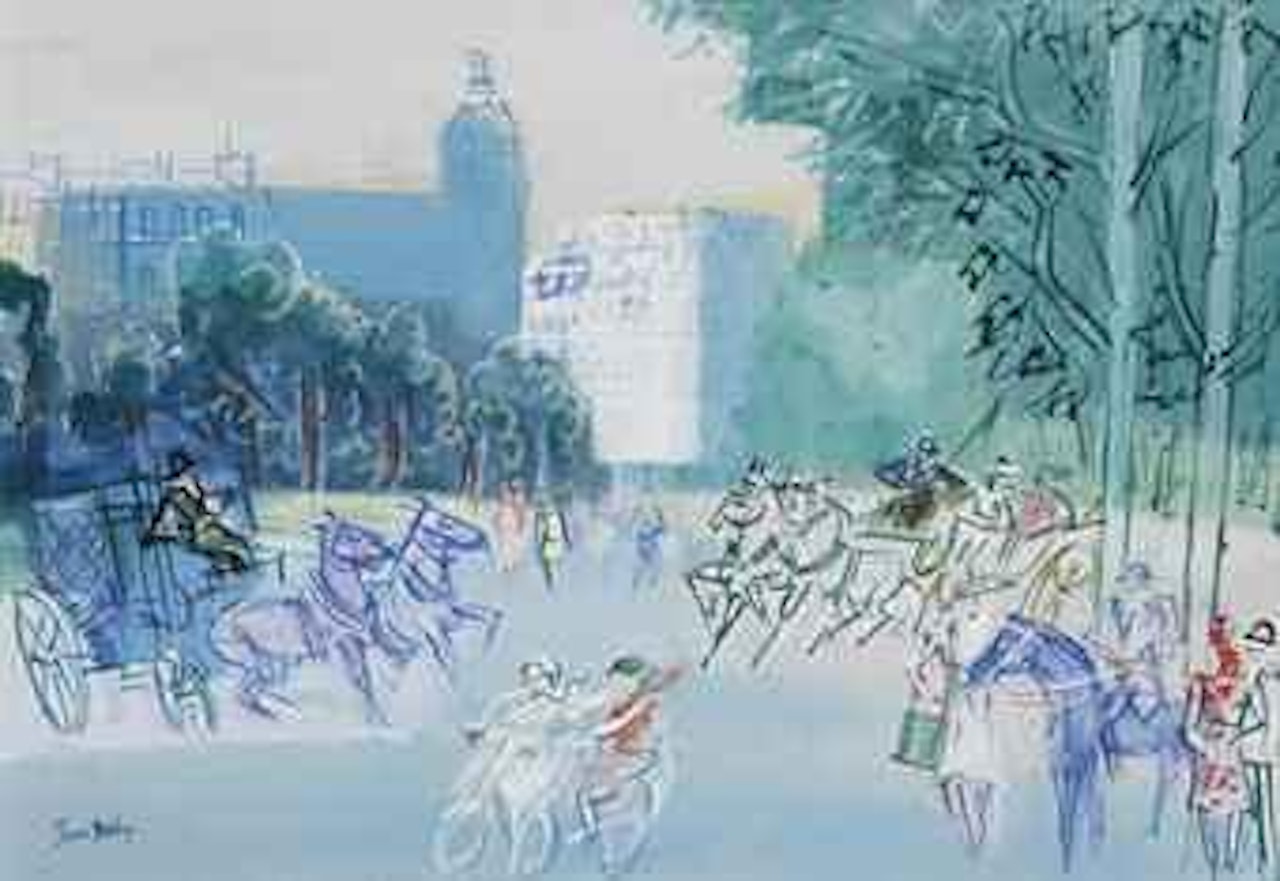Promenade près du Bois de Boulogne by Jean Dufy