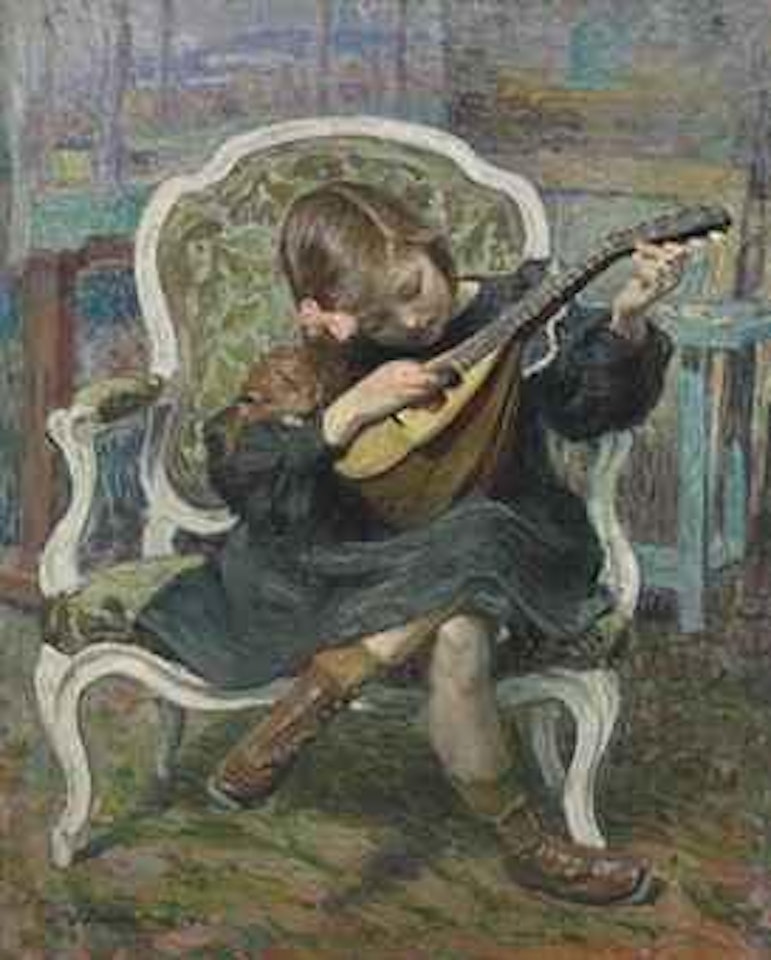 La petite mandoliniste (Marthe Lebasque) by Henri Lebasque