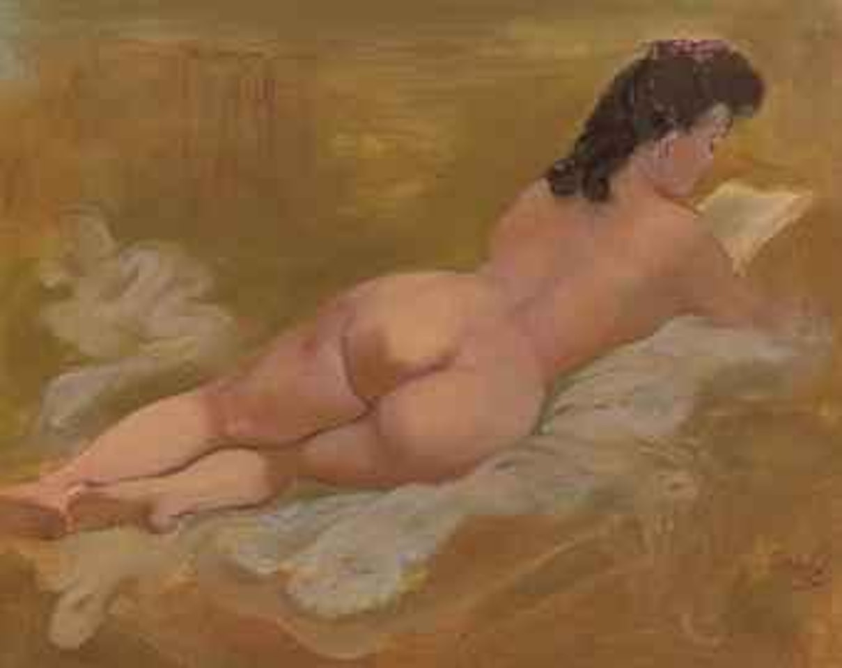 Female Nude, Reading by George Grosz