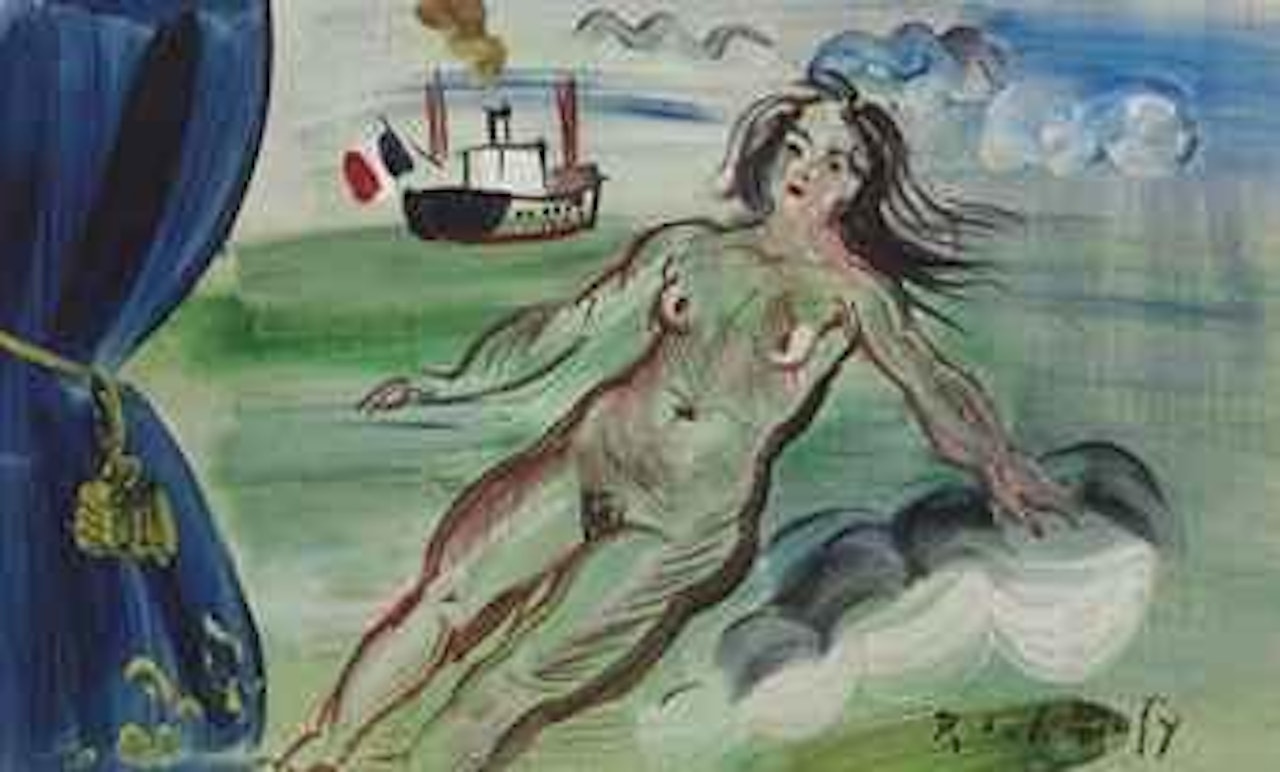 Nu, rideau et paquebot by Raoul Dufy