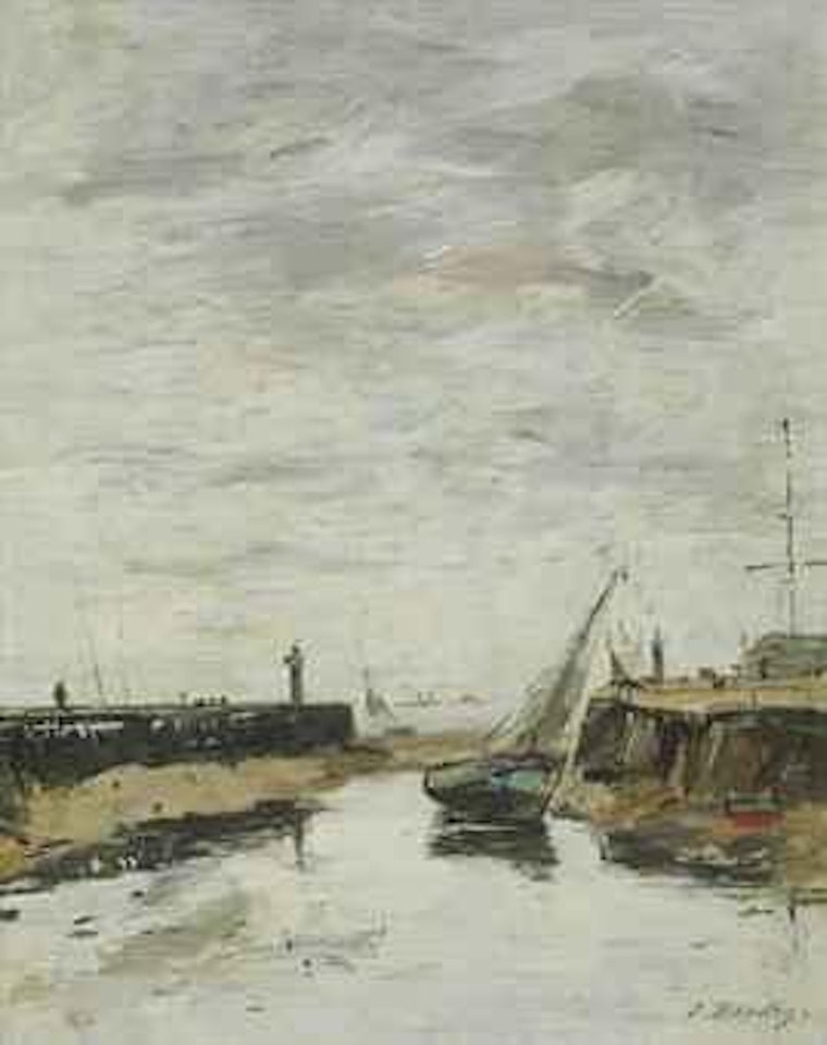 Trouville, les jetées marée basse by Eugène Boudin