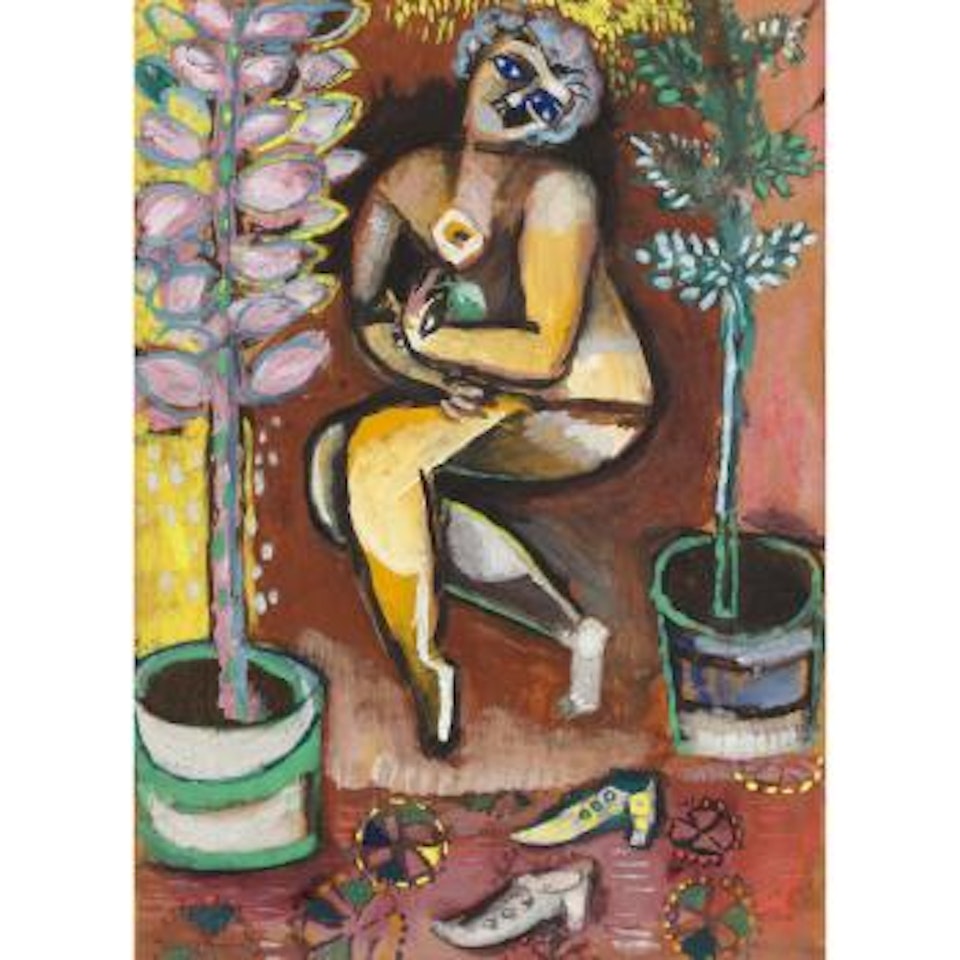 Nu Assis a La Fleur by Marc Chagall