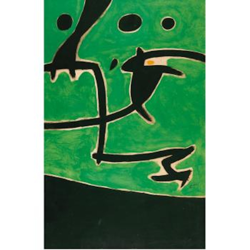 Vol D'oiseaux Entourant Le Jaune D'un Éclair by Joan Miró