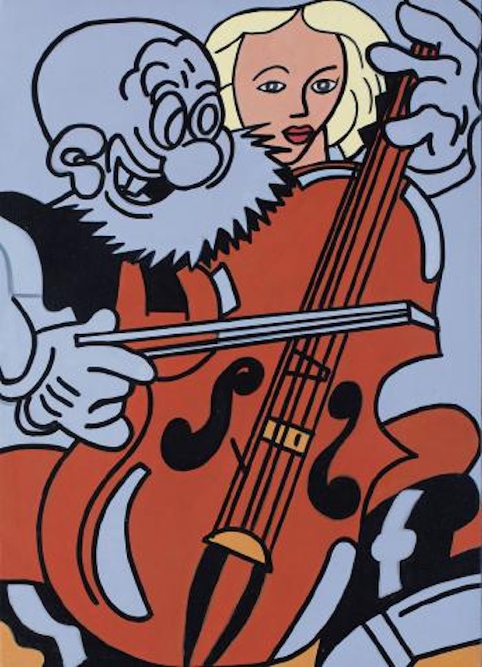 The double bassist by Erro