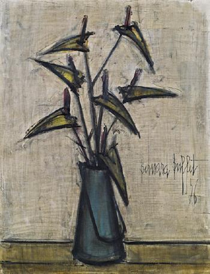Fleurs dans un pot à lait by Bernard Buffet