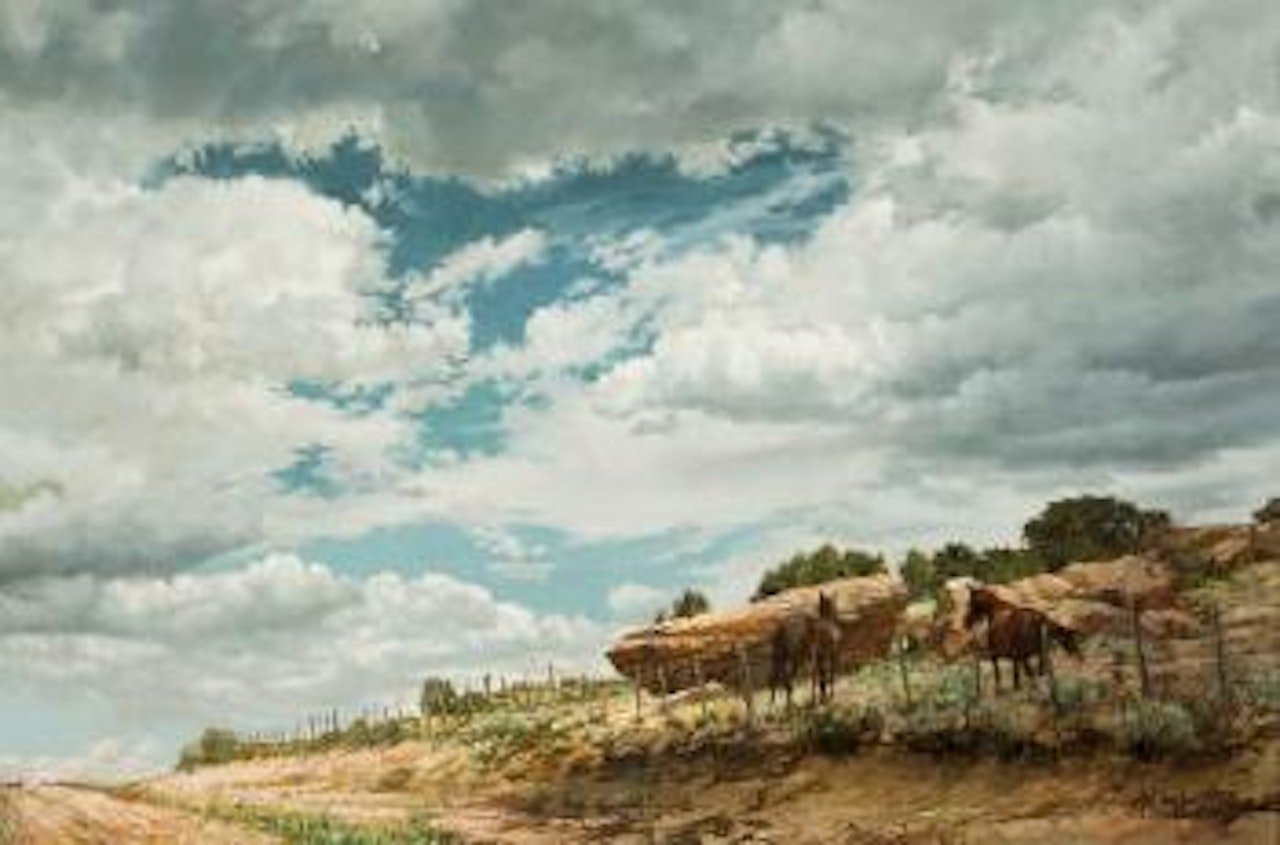 Landscape #2 (Horses before the storm) by Clark Hulings