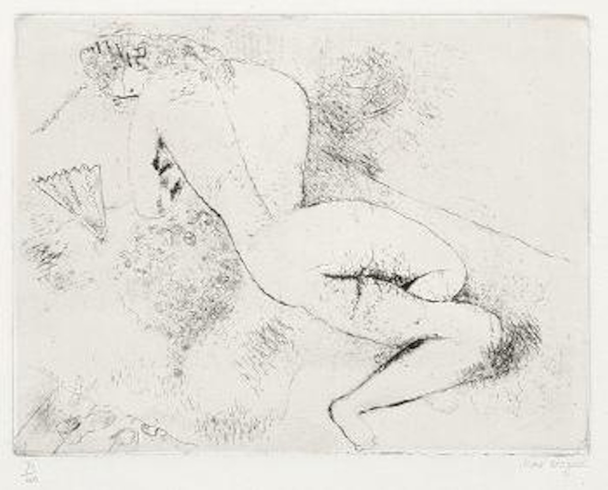 Akt mit Fächer (Femme à l'Eventail) by Marc Chagall