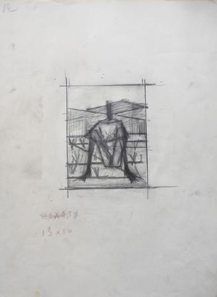 Dessin préparatoire à l'illustration de la page 53 du tome I des Chants de Maldoror by Bernard Buffet