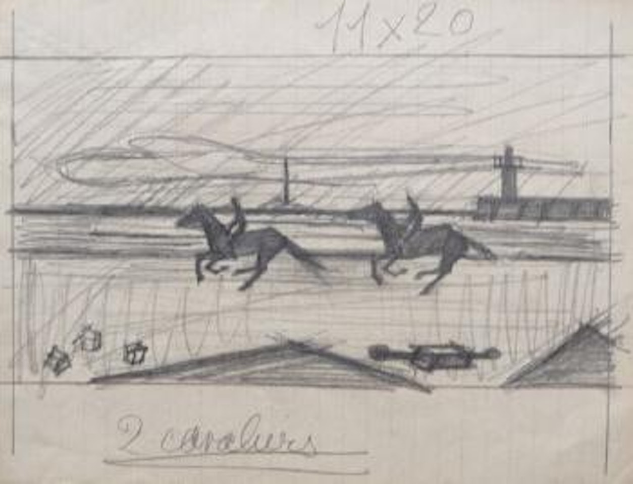 Dessin préparatoire à l'illustration de la page 151 du tome I des Chants de Maldoror by Bernard Buffet