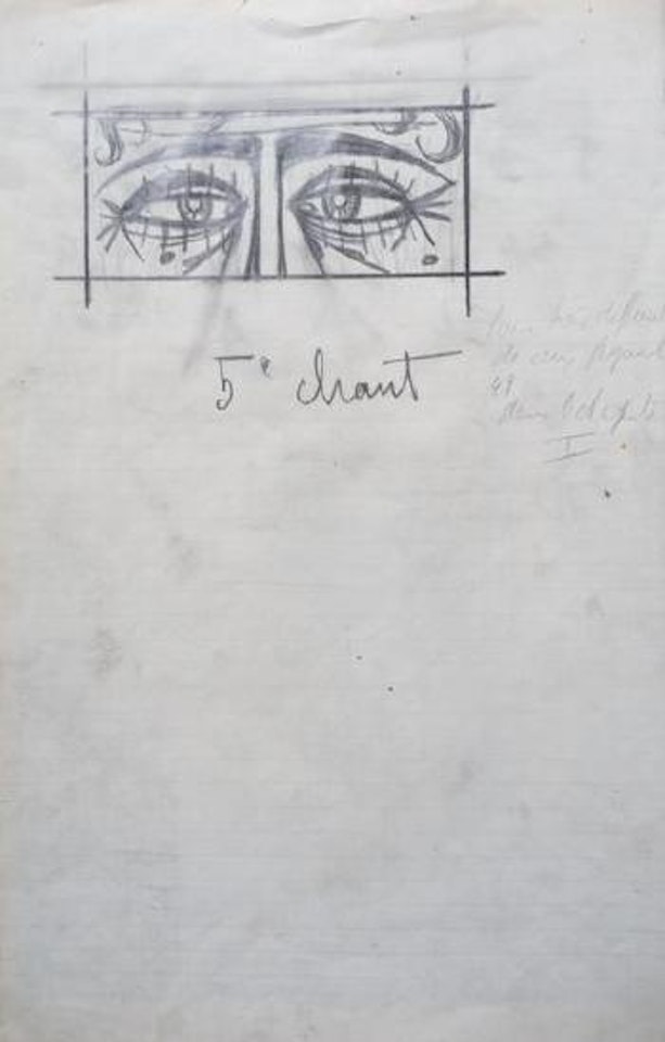 Dessin préparatoire à l'illustration de la page 106 du tome II des Chants de Maldoror by Bernard Buffet