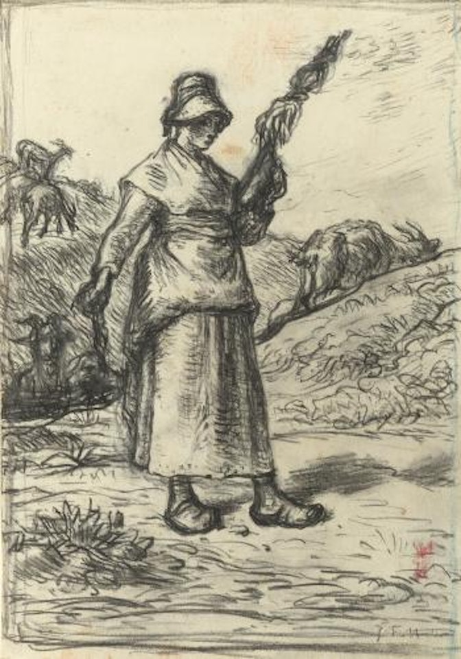 La Fileuse Auvergnate (Auvergne Goat Girl) by Jean-François Millet