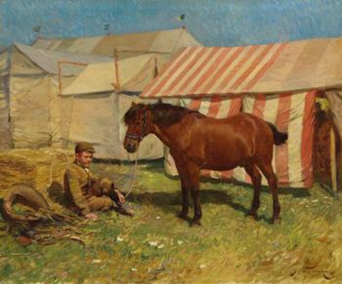 Behind The Tents by Alfred James Munnings