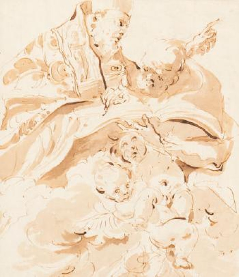 Papal Declaration (St. Augustine with Scribe and Angels) by Giovanni Domenico Tiepolo