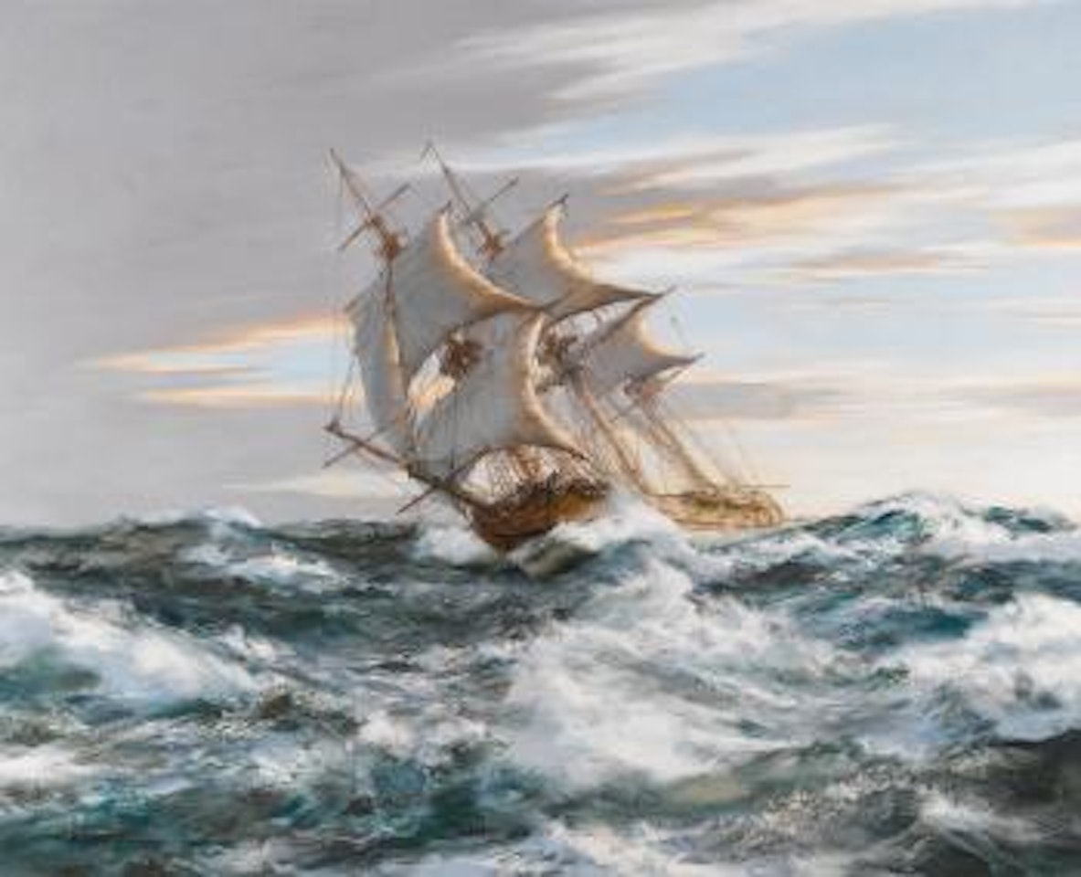 The Brilliant Privateer Uss Rattlesnake by Montague Dawson