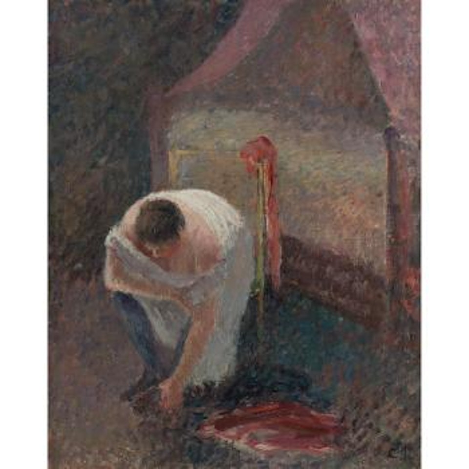 Femme En Chemise Près D'un Lit by Camille Pissarro