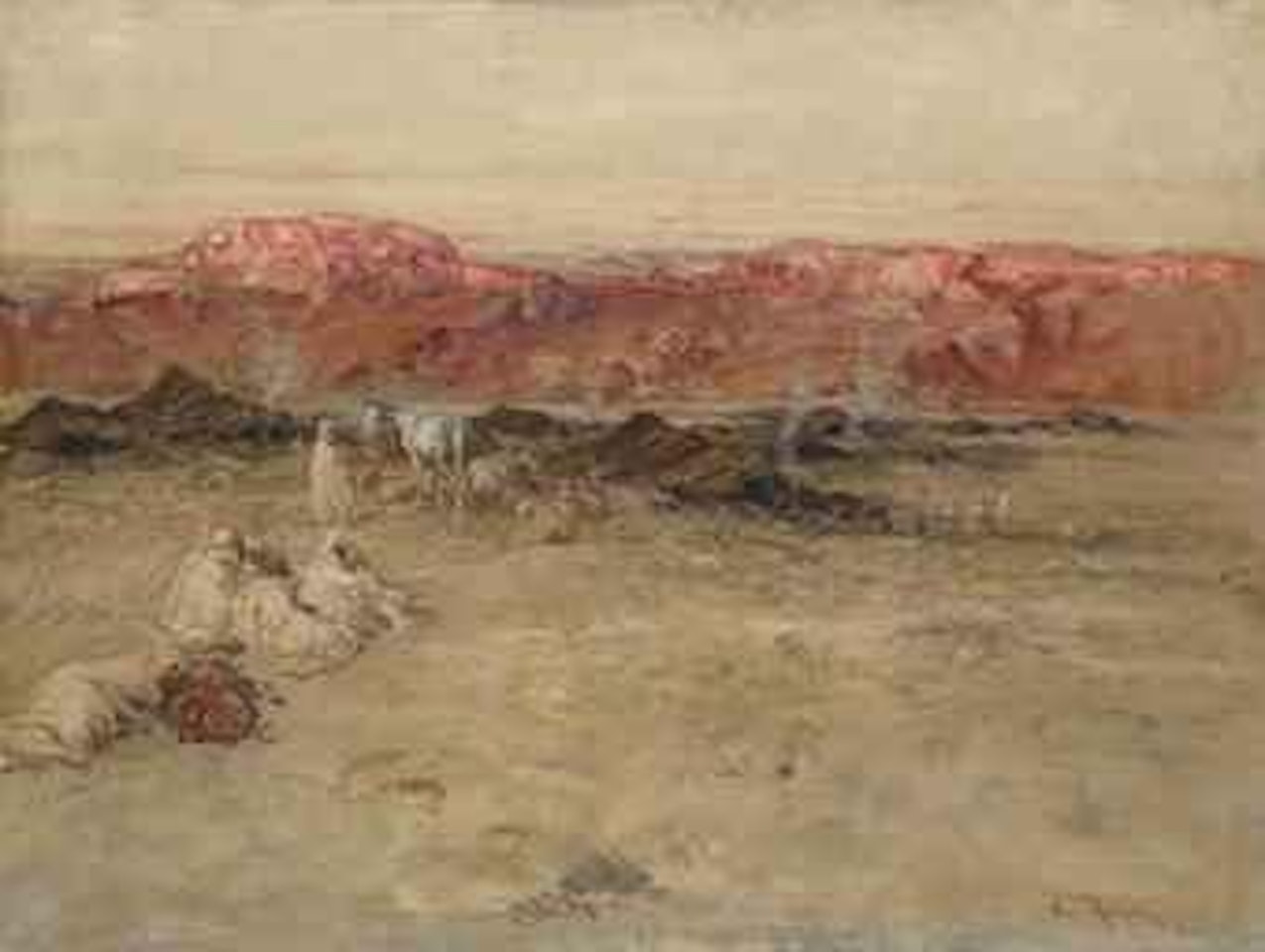 Camp berbère dans les contreforts de l'Atlas by Henri Émilien Rousseau