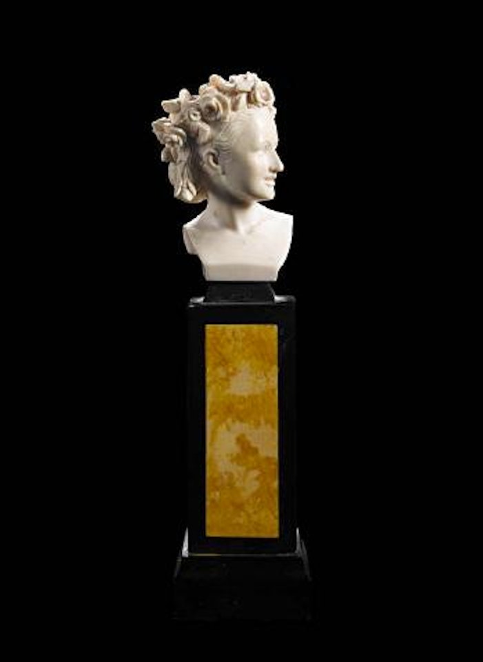 An ivory bust of Printemps by Jean-Baptiste Carpeaux