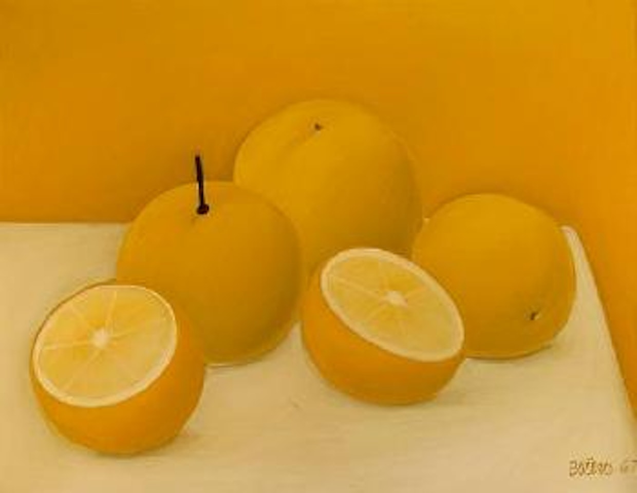 Still life with oranges by Fernando Botero
