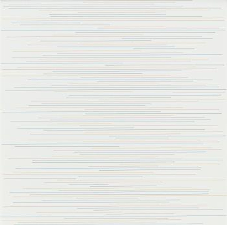 Alternate Parallel Straight Black, Yellow, Red And Blue Lines Of Random Length, Not Touching The Sides Of The Page by Sol LeWitt