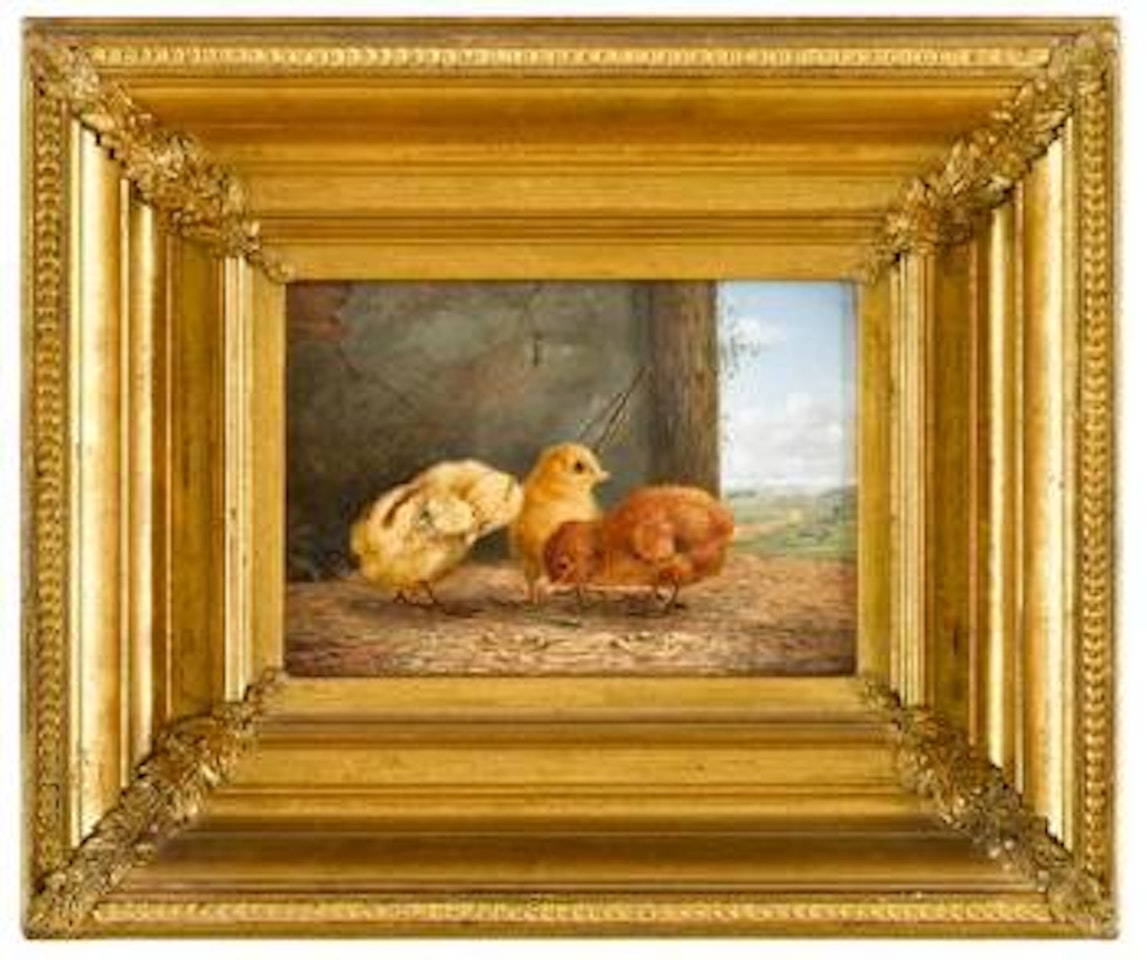 Barnyard chicks by Thomas Hill