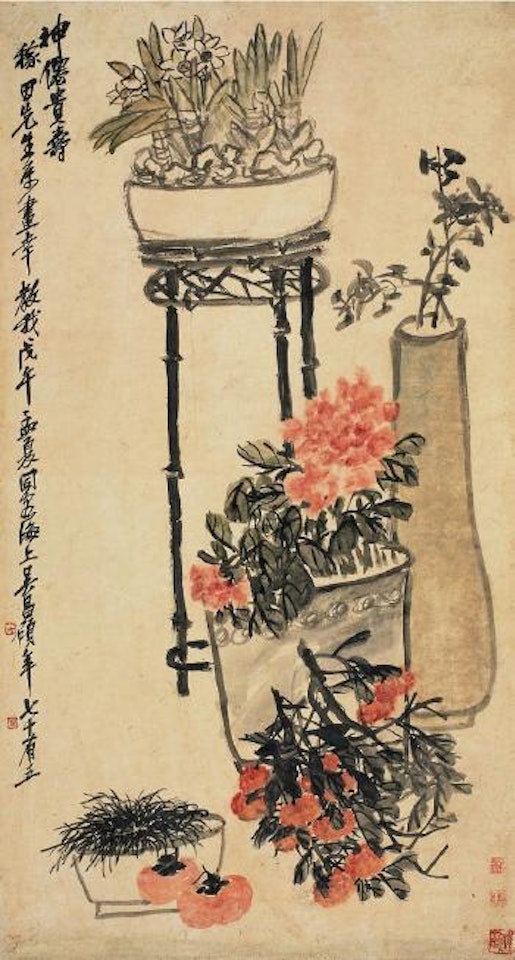 Flowers in the bottles by Wu Changshuo