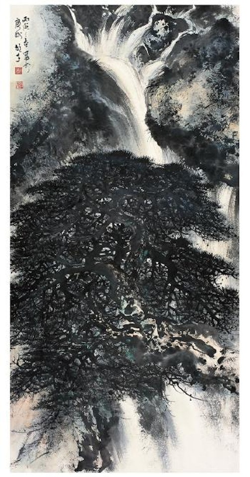 Waterfall in the mountain by Li Xiongcai