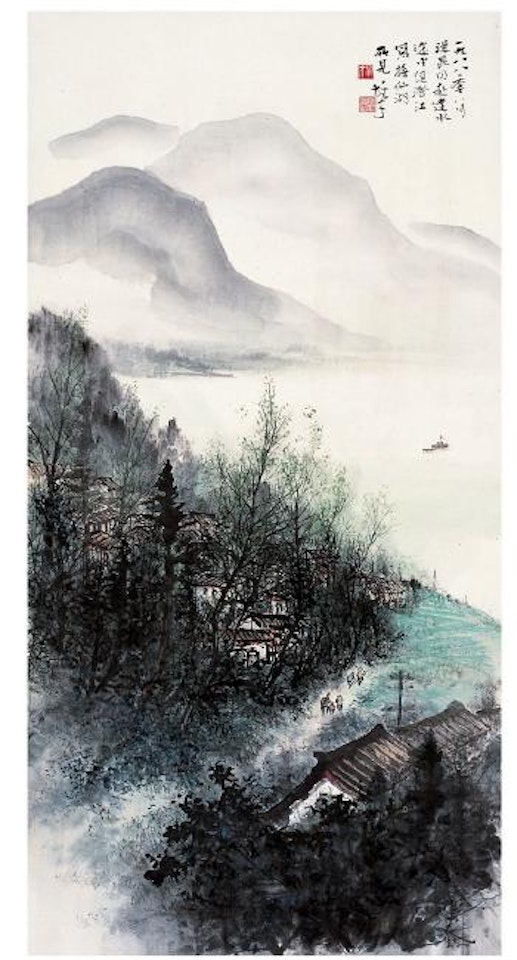 Scenery in Fuxian lake by Li Xiongcai