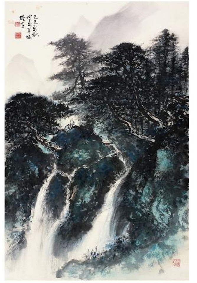 Waterfall in the mountain by Li Xiongcai