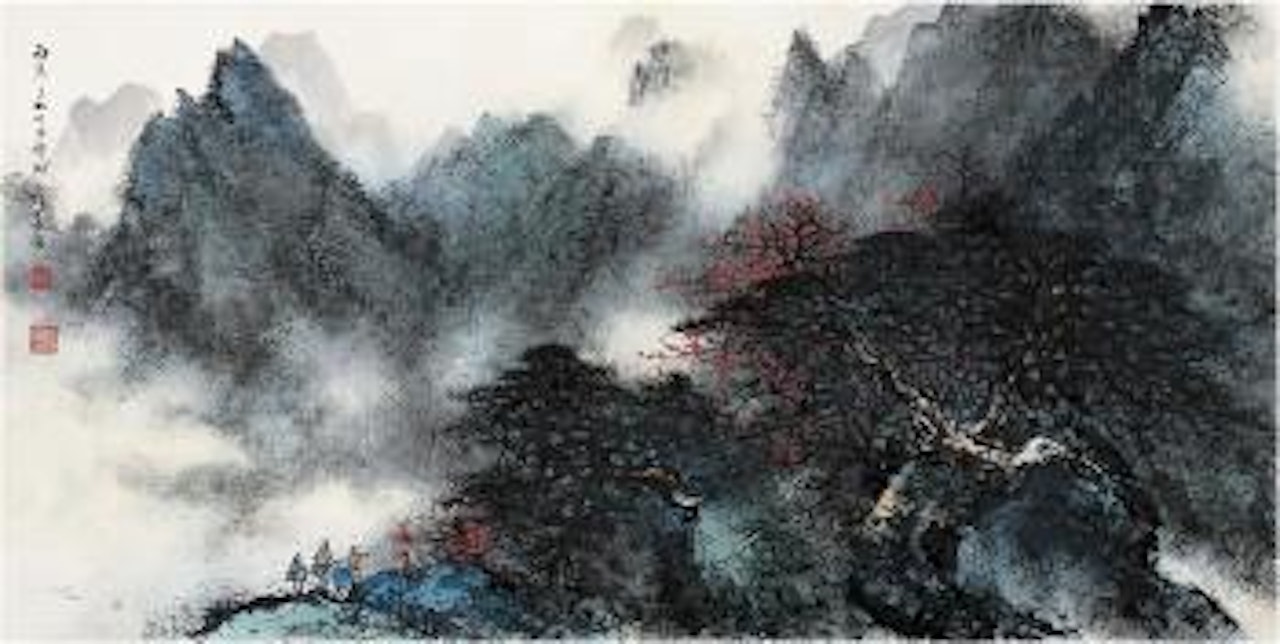 Trip in the autumn mountain by Li Xiongcai