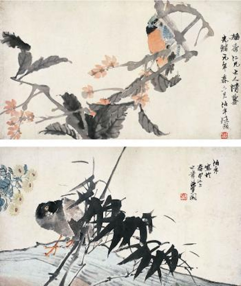 Flowers and birds by Ren Bonian