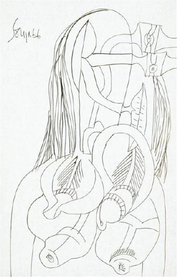 Nude half length by Francis Newton Souza