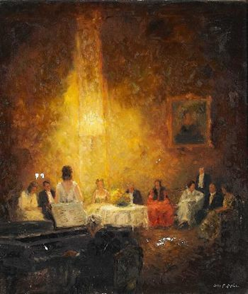 Ein Lied, Gesellschaft im Musiksalon by Otto Pippel