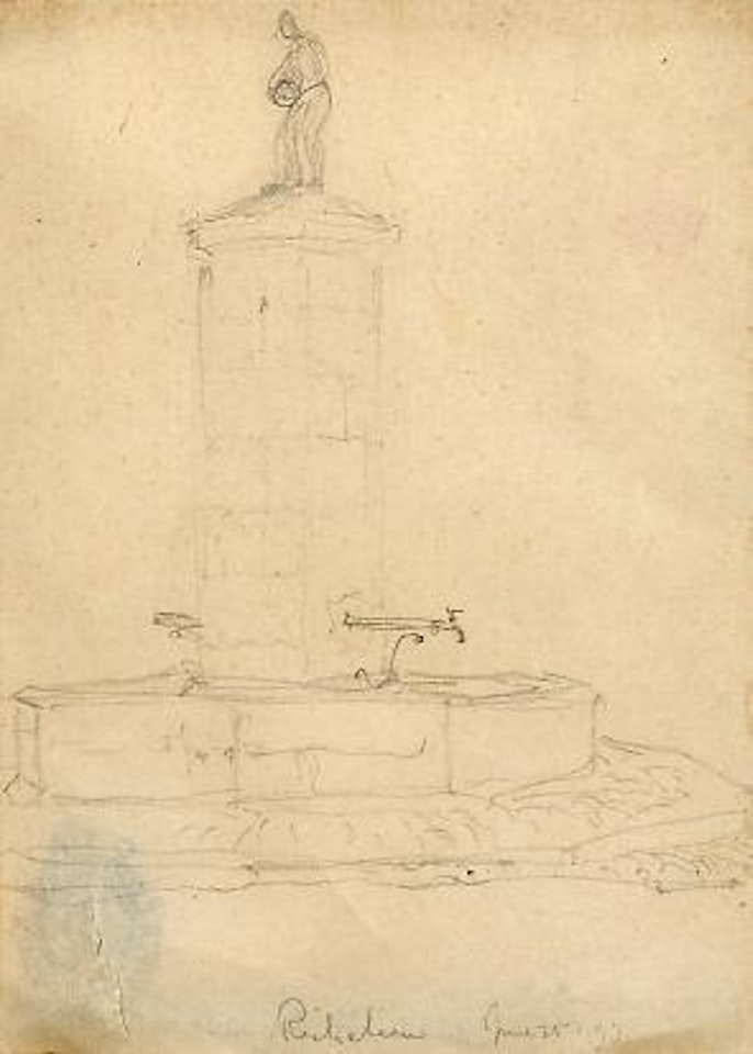 Village fountain, Richelieu by William Russell Flint