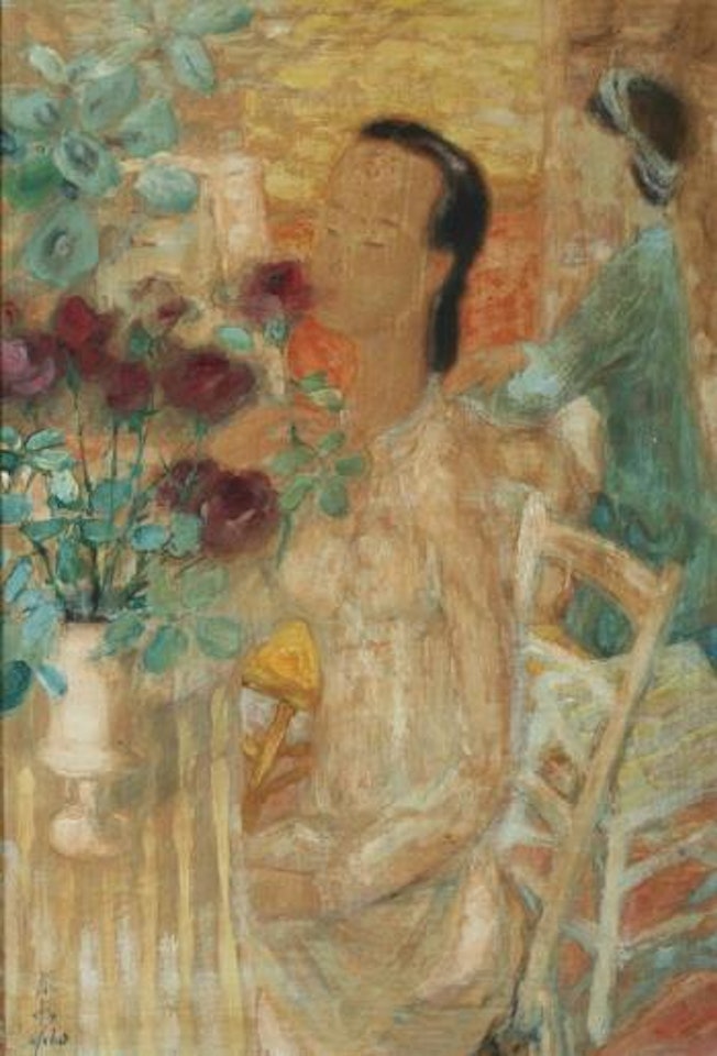 Dame avec eventail by Le Pho