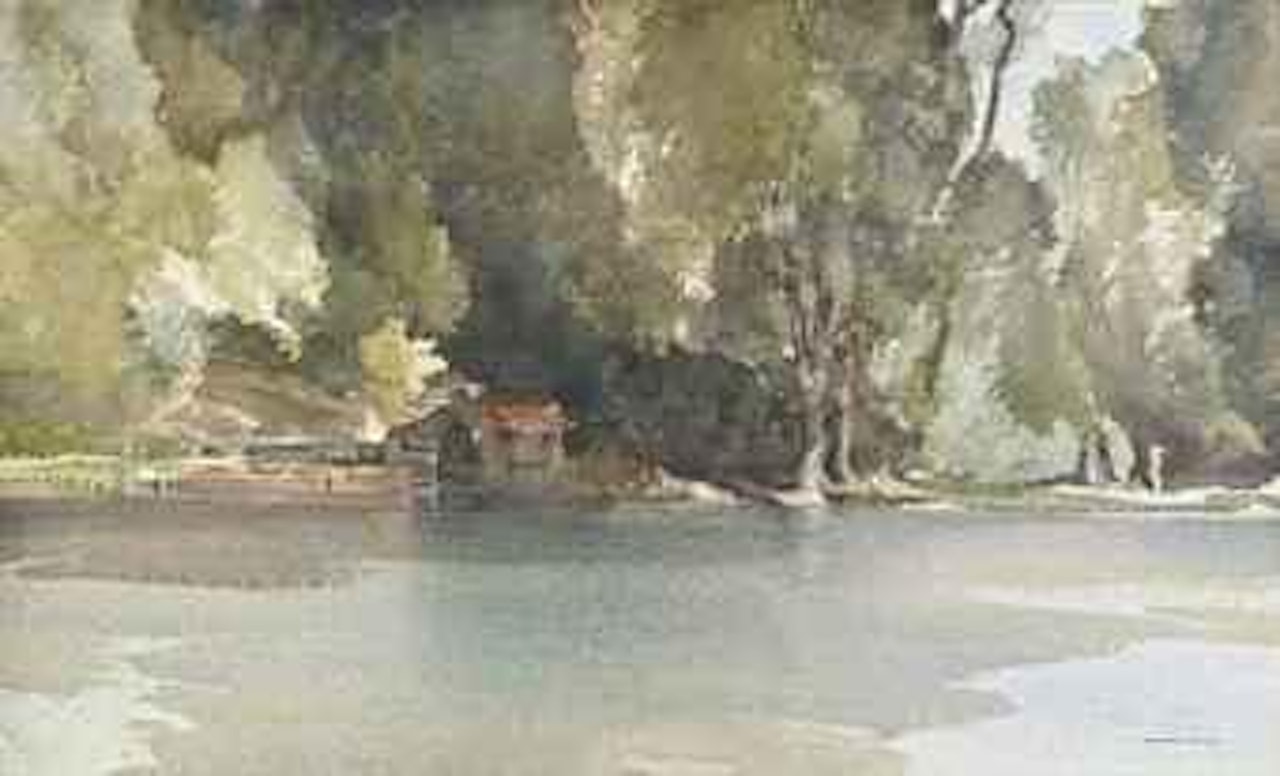 The mysterious boathouse by William Russell Flint