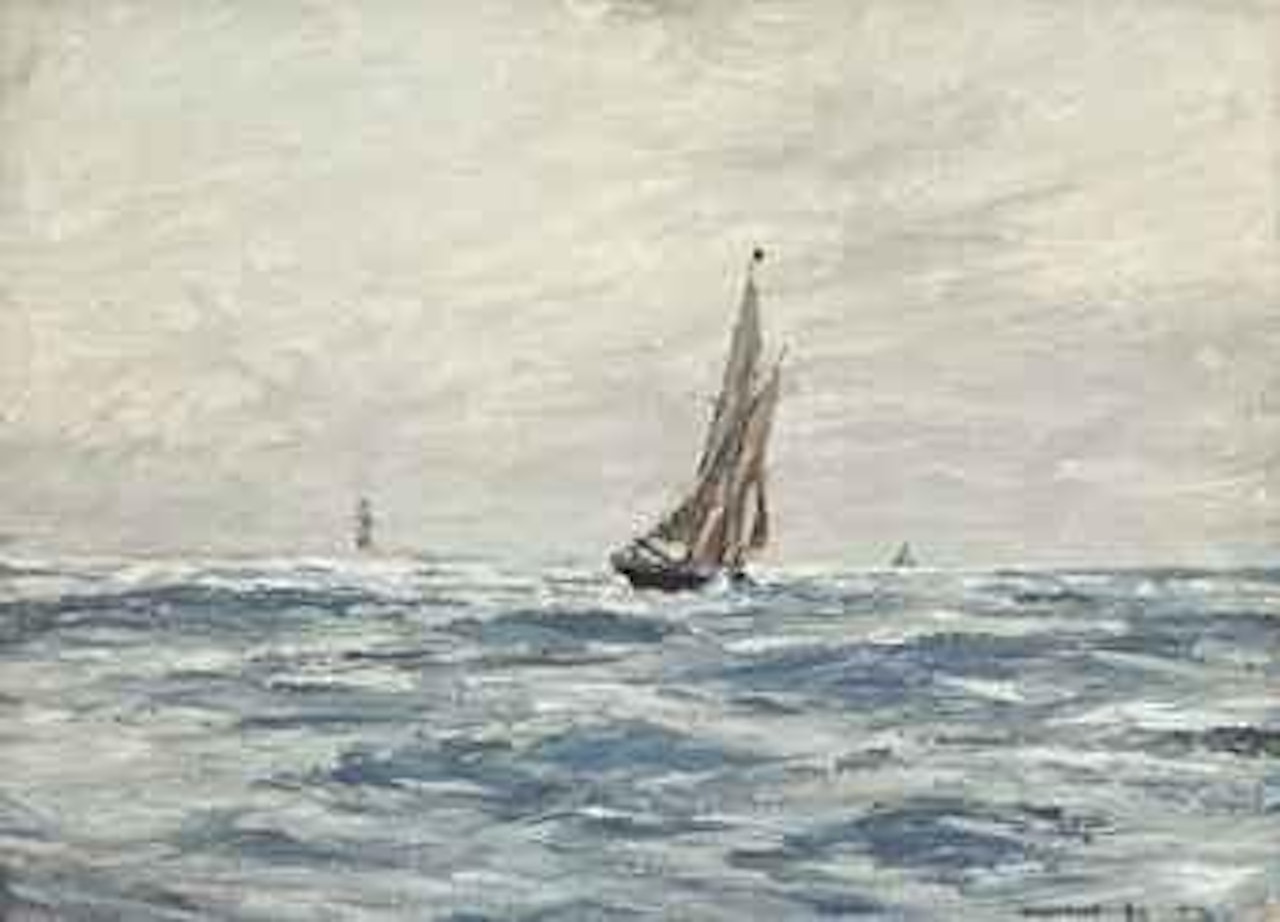 Fishing smacks off Ushant by Sir Frank Brangwyn