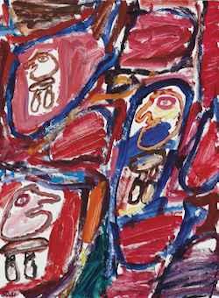 Site avec trois personnages by Jean Dubuffet