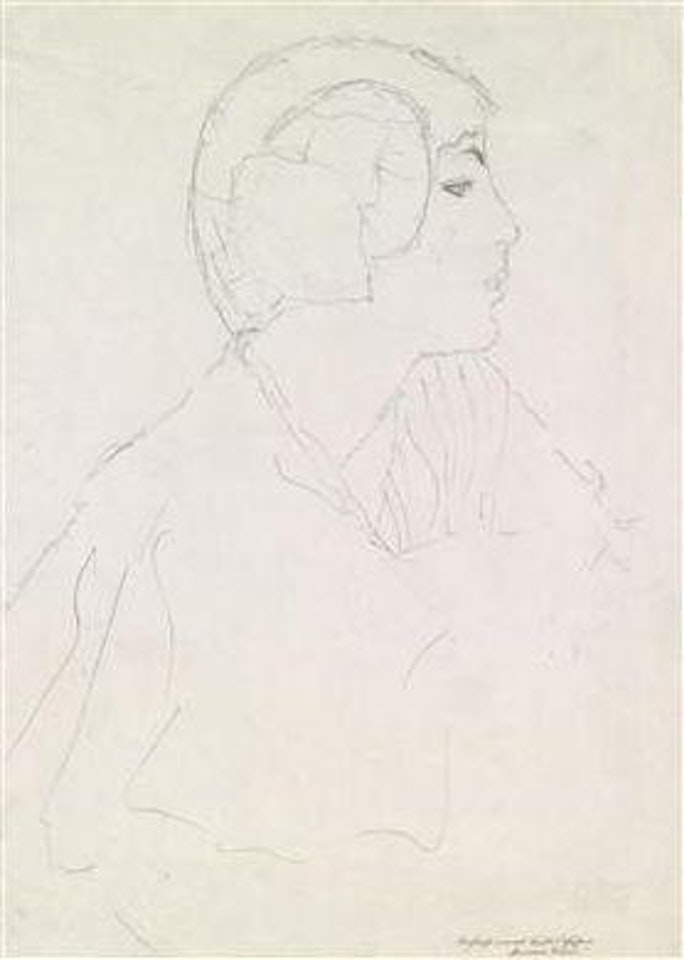 Portrait of a girl in profile by Gustav Klimt