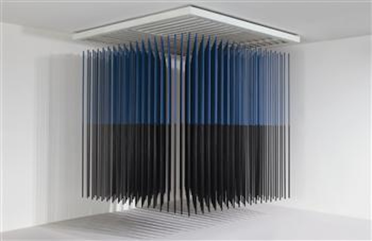 Cubo virtual azul y negro (Virtual Cube Blue and Black) by Jesus Rafael Soto