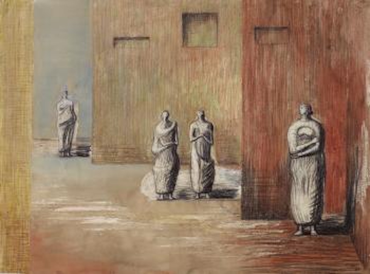 Four Figures In a Setting by Henry Moore