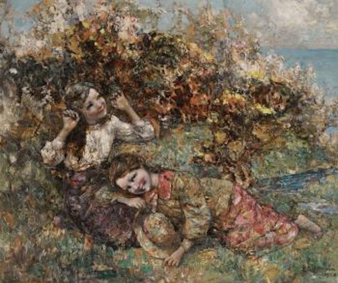 Girls Picking Wild Flowers by Edward Atkinson Hornel