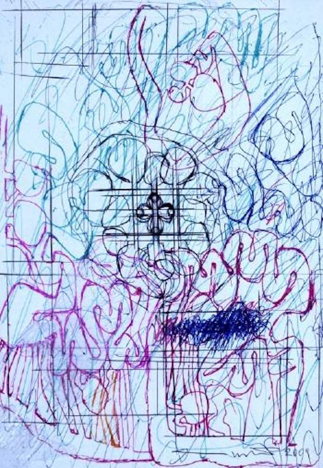 Senza titolo (disegno di architettura) by Hermann Nitsch